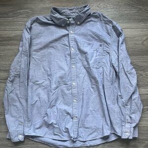 Roots Blue Long Sleeve Button Down 100% Cotton Men’s Shirt Size XXL Casual